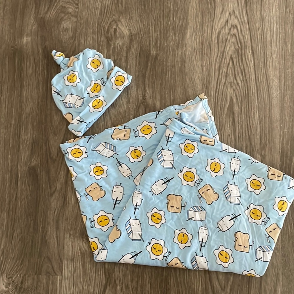 Little Sleepies swaddle and hat
